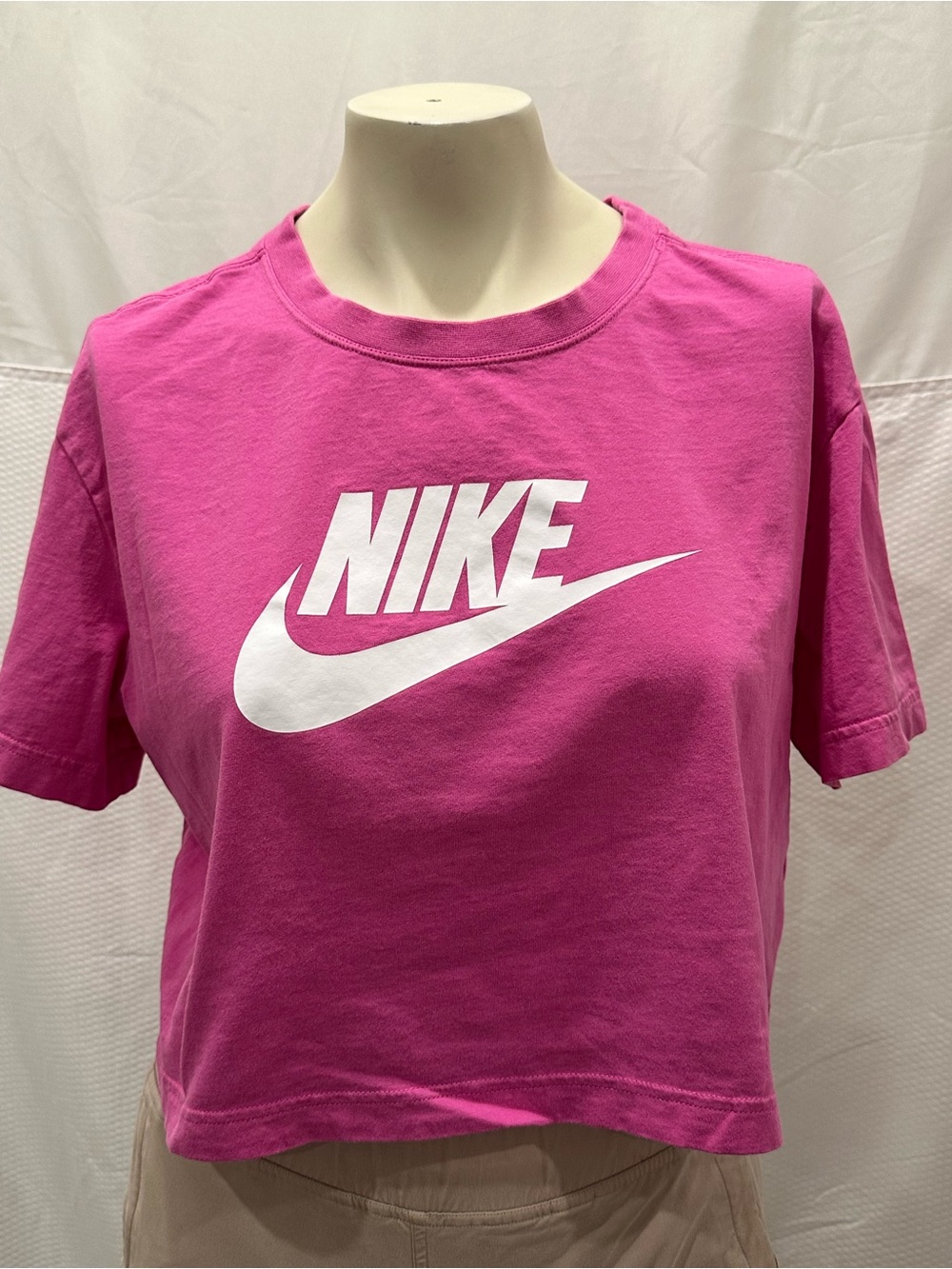 Nike Pink Cropped Logo Tee